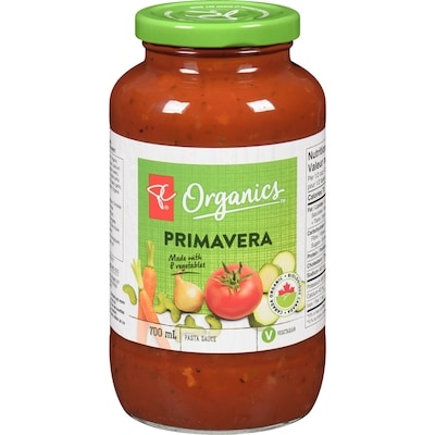 PC Organics Organic Pasta Sauce, Primavera 700 ml, $0.71/100ml