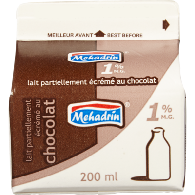 Mehadrin Lait au chocolat 200 ml, 0,50 $/100ml