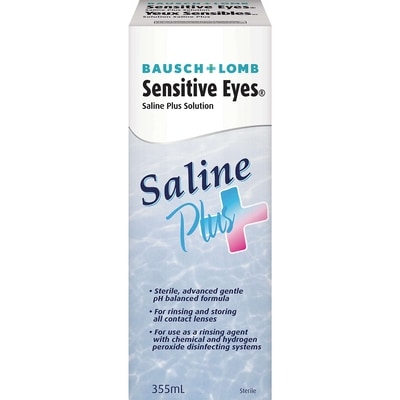 Bausch+Lomb Sensitive Eyes Plus Saline Solution 355 ml, $1.83/100ml