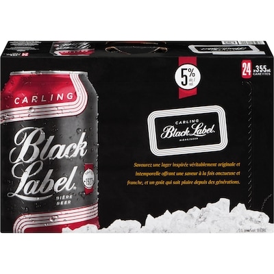 Black Label Bière (Pièce d’identité requise au moment du ramassage) 24x355.0 ml, 0,41 $/100ml