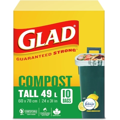 Glad Bags Compost Tall 49 L 10 ea, $0.95/1ea