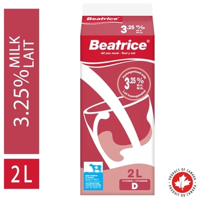 Beatrice Homogenized Milk 3.25% 2 l, $0.24/100ml