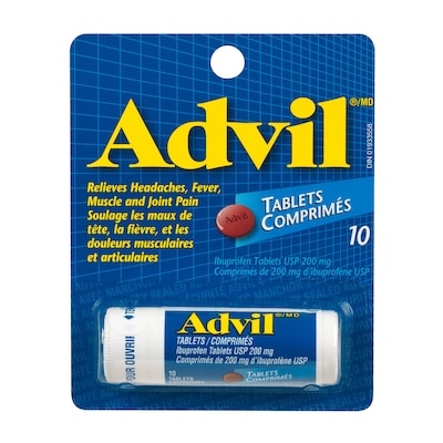 Advil Comprimés d'ibuprofene 10 ea, 0,45 $/1ch
