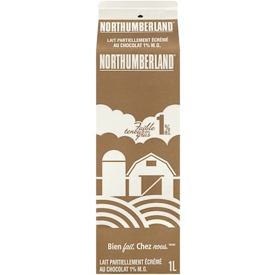 Northumberland Lait au chocolat 1% 1 l, 0,27 $/100ml