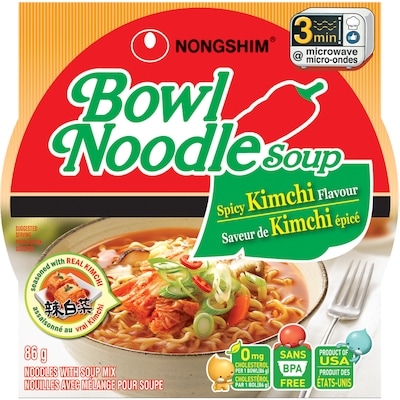 Nong Shim Bol de nouilles au kimchi 86 g, 1,74 $/100g