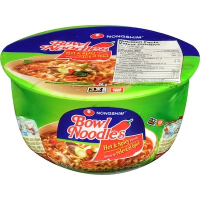Nong Shim Bowl Noodle Soup Noodles with Soup Mix Hot & Spicy Flavour 86 g, $1.73/100g