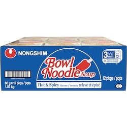 Nong Shim Bowl Noodle Soup Noodles with Soup Mix Hot & Spicy