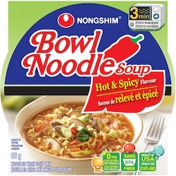 Nong Shim Bowl Noodle Soup nouilles avec mélange pour soupe saveur de relevé et épicé 86 g, 2,08 $/100g
