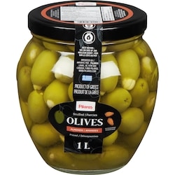 Pilaros Olives vertes farcies aux amandes 1 l, 1,00 $/100ml