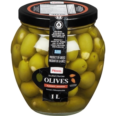 Pilaros Olives vertes farcies aux amandes 1 l, 1,30 $/100ml