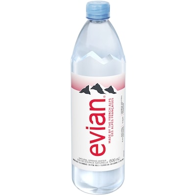 Evian Natural Spring Water  24x500.0 ml, $0.40/100ml