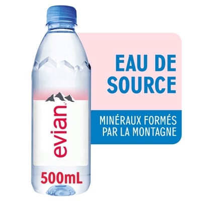 Evian Eau 500 ml, 0,70 $/100ml