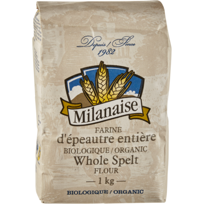 Meunerie Milanaise Farine d’épeautre entière Milanaise 1 kg, 0,95 $/100g
