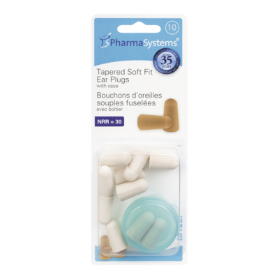 PharmaSystems Bouchons d’oreille sen mousse souple de forme conique 10 ea, 0,80 $/1ch