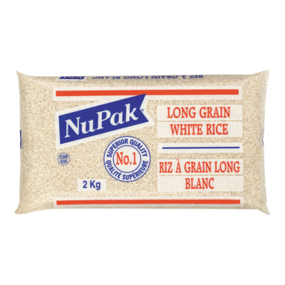 Nupak Long Grain White Rice 2 kg, $0.27/100g