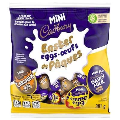 Cadbury Friandises assorties oeufs au chocolat minis pour Pâques 381 g, 4,46 $/100g