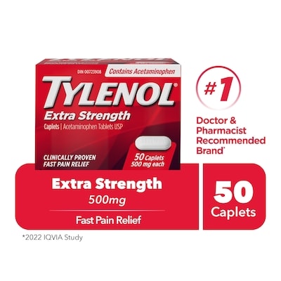Tylenol 500 Mg Caplets 50 ea, $0.20/1ea