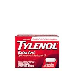 Tylenol Comprimés 500 mg 50 ea, 0,19 $/1ch
