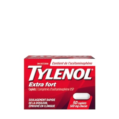 Tylenol Comprimés 500 mg 50 ea, 0,19 $/1ch