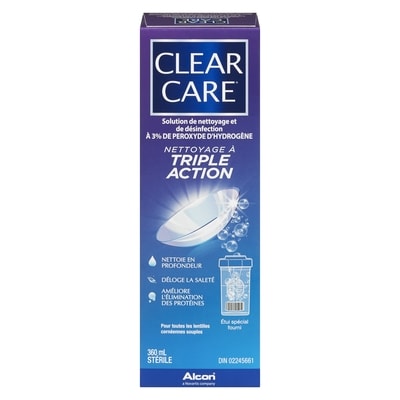 Clear Care Solution pour verres de contact 360 ml, 3,89 $/100ml