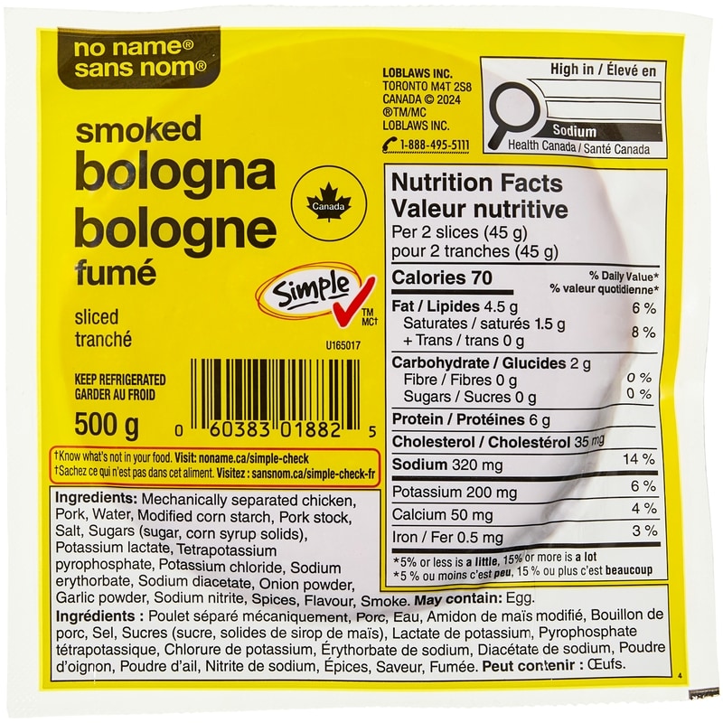 Bologna　5点まとめ No Name Sliced Smoked Bologna - 500 g | Wholesale Club