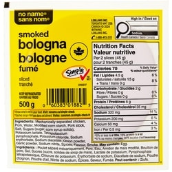 No Name Sliced Smoked Bologna 500 g, $10.00/1kg $1.00/100g