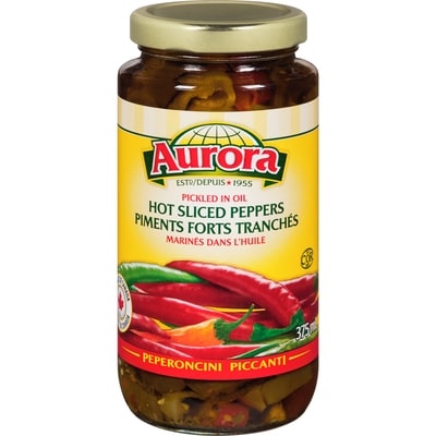 Aurora Piments forts tranchés dans l’huile 375 ml, 1,20 $/100ml