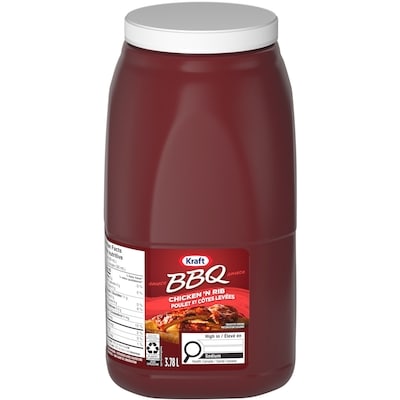 Kraft Sauce barbecue poulet et côtes levées 3 l, 0,79 $/100ml