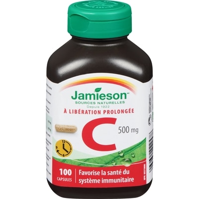 Jamieson Capsules à dégagement graduel de vitamine C 500 mg 100 ea, 0,21 $/1ch
