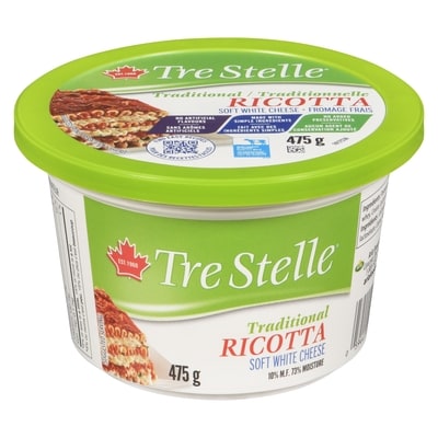 Tre Stelle Ricotta 475 g, $1.79/100g