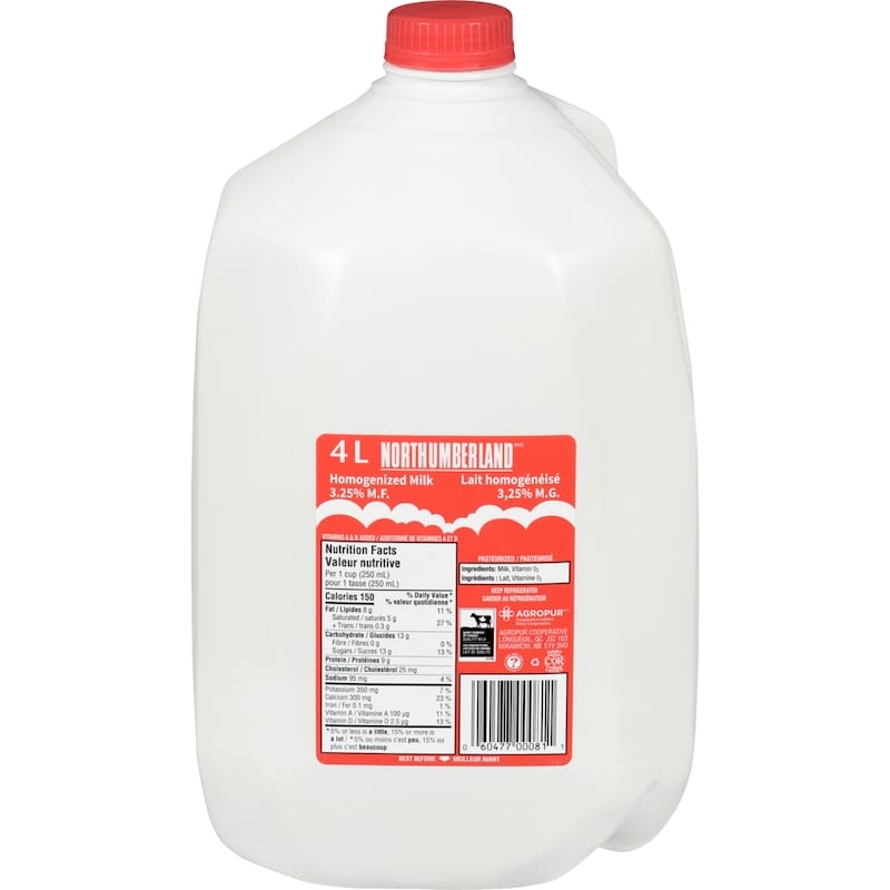 Milk from White様 Northumberland 3.25% Homogenized Milk - 4 l | Atlantic Superstore