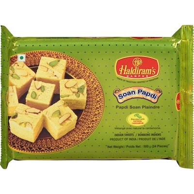Haldiram’s Papdi Soan Plaindre Bonbons Indiens 500 g, 1,06 $/100g