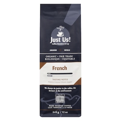 Just Us Ground Coffee, French 340 g, $4.41/100g