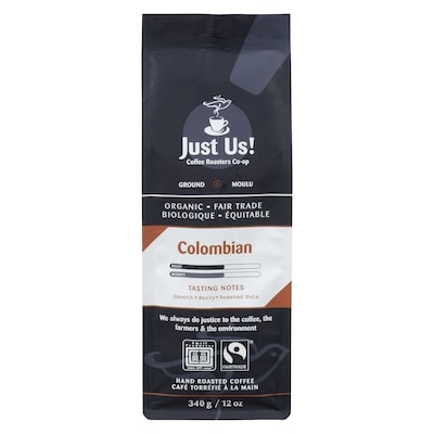 Just Us Café moulu colombien 340 g, 4,41 $/100g