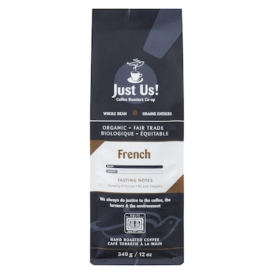 Just Us Whole Bean Coffee, French Roast 340 g, $4.41/100g