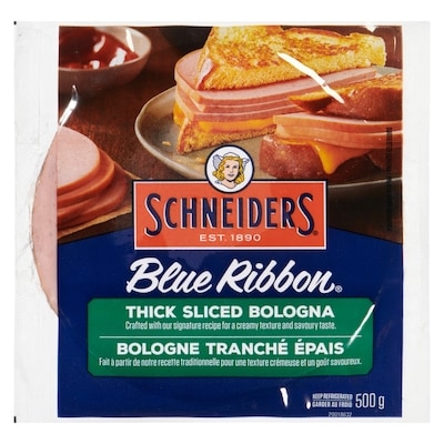 Schneiders Blue Ribbon Thick Sliced Bologna 500 g, $19.98/1kg $2.00/100g