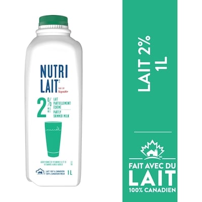 Nutrilait Lait 2 % 1 l, 0,23 $/100ml