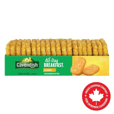 Les Fermes Cavendish Galettes de pommes de terre classique All-Day Breakfast  1.2 kg, 0,75 $/100g
