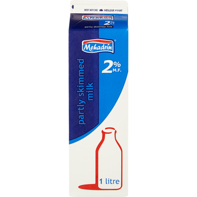 Mehadrin Kosher 2% Milk 1 l, $0.36/100ml