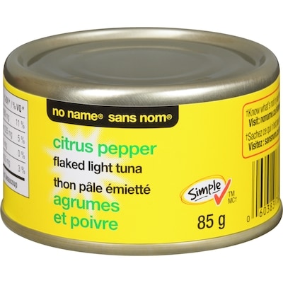 No Name Citrus Pepper Flaked Light Tuna 85 g, $1.52/100g