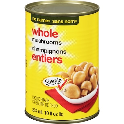 No Name Whole Mushrooms 284 ml, $0.44/100ml