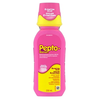 Pepto-Bismol Liquid for Nausea, Heartburn, Indigestion, Upset Stomach, and Diarrhea Relief, Original Flavor 230 ml, $5.21/100ml