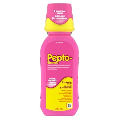Pepto Bismol liquide pour soulager la nausée, les brûlures d’estomac, l’indigestion, les malaises gastriques et la diarrhée, saveur originale 230 ml, 5,21 $/100ml