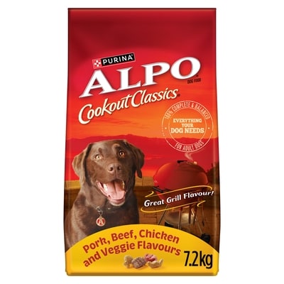 Purina Alpo Cookout Classics Pork, Beef, Chicken & Veggie, Dry Dog Food 7.2 kg, $0.29/100g