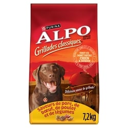 Purina Alpo nourriture sèche pour chiens porc, bœuf, poulet et légumes 7.2 kg, 0,31 $/100g