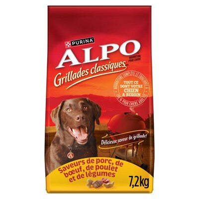 Purina ALPO Grillades Classqiues Saveurs de Porc, de Boeuf, de Poulet et de Légumes, Nourriture Sèche pour Chiens 7,2 kg 7.2 kg, 0,29 $/100g