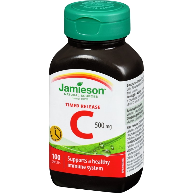 Vitamin C Timed Release Caplets, 500 mg
