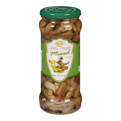 S&F Mixed Pickled Mushrooms 540 ml, $0.89/100ml