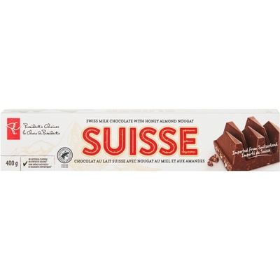 le Choix du Président Tablette de chocolat suisse avec nougat au miel et aux amandes  400 g, 2,00 $/100g