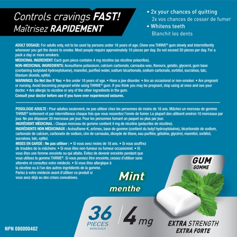 Nicotine Gum, Cool Mint 4mg